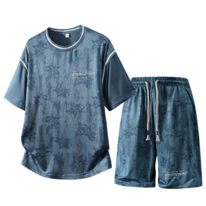 Men's Ice Silk T-Shirt & Shorts Set